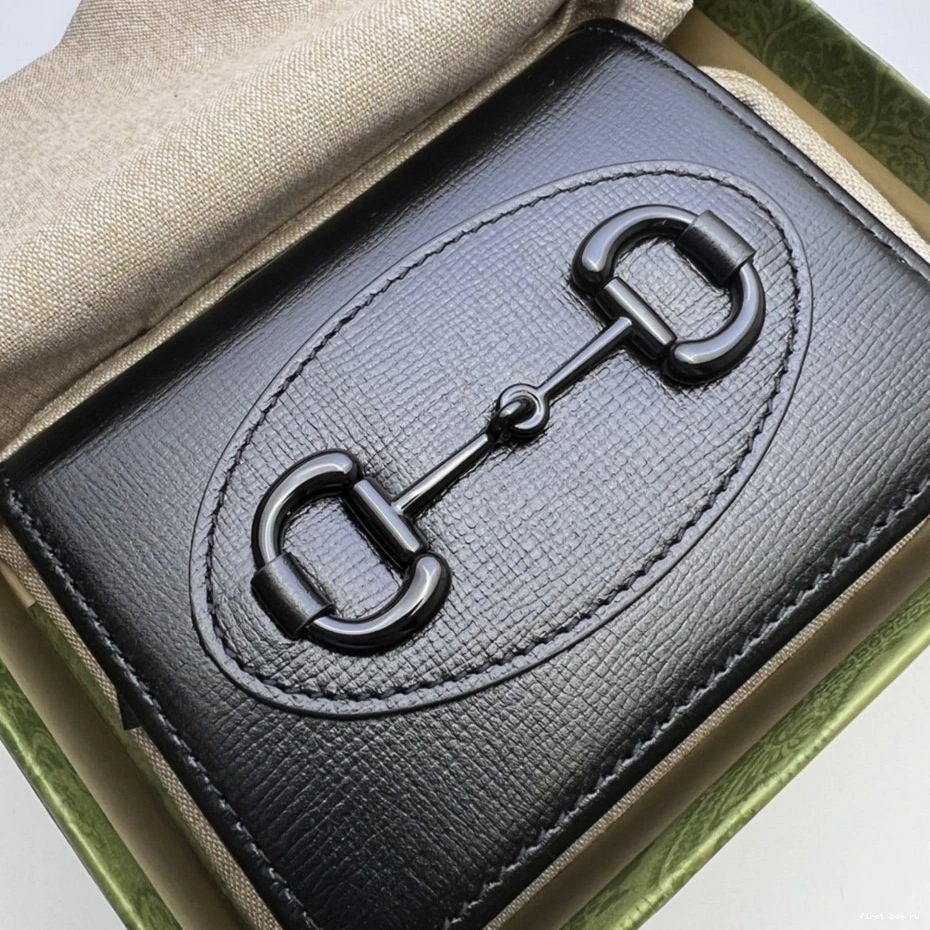 First bag ru wallet card 1955 Gucci Horsebit case 0721